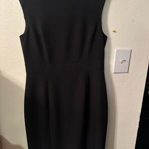 Kasper Black Sheath Midi Dress Crew Neck Sleeveless